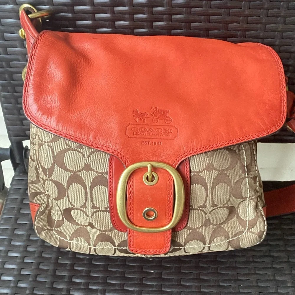Coach Bleeker Signature Canvas and Leather Shoulder Bag
